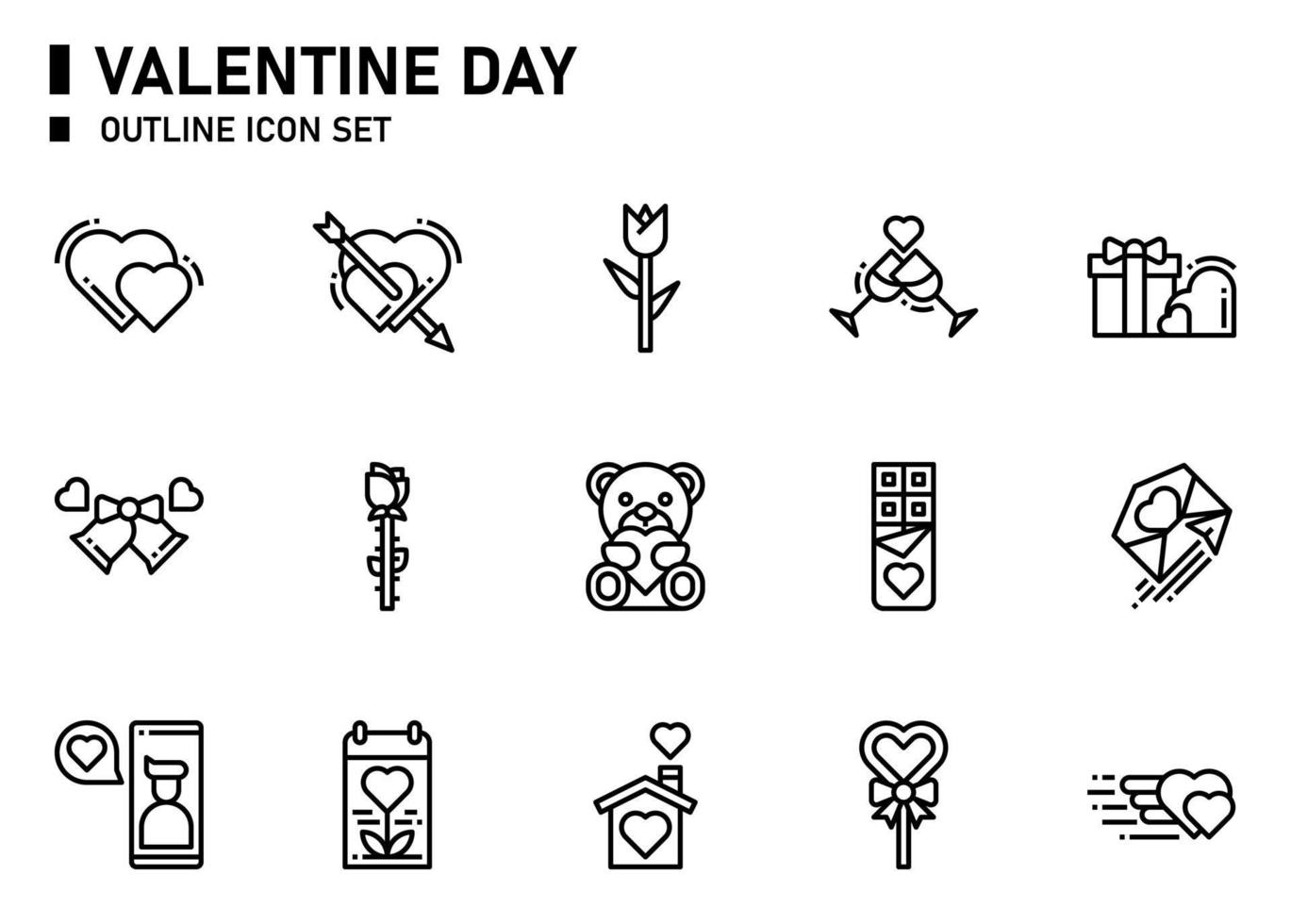 Valentine icon set. vector