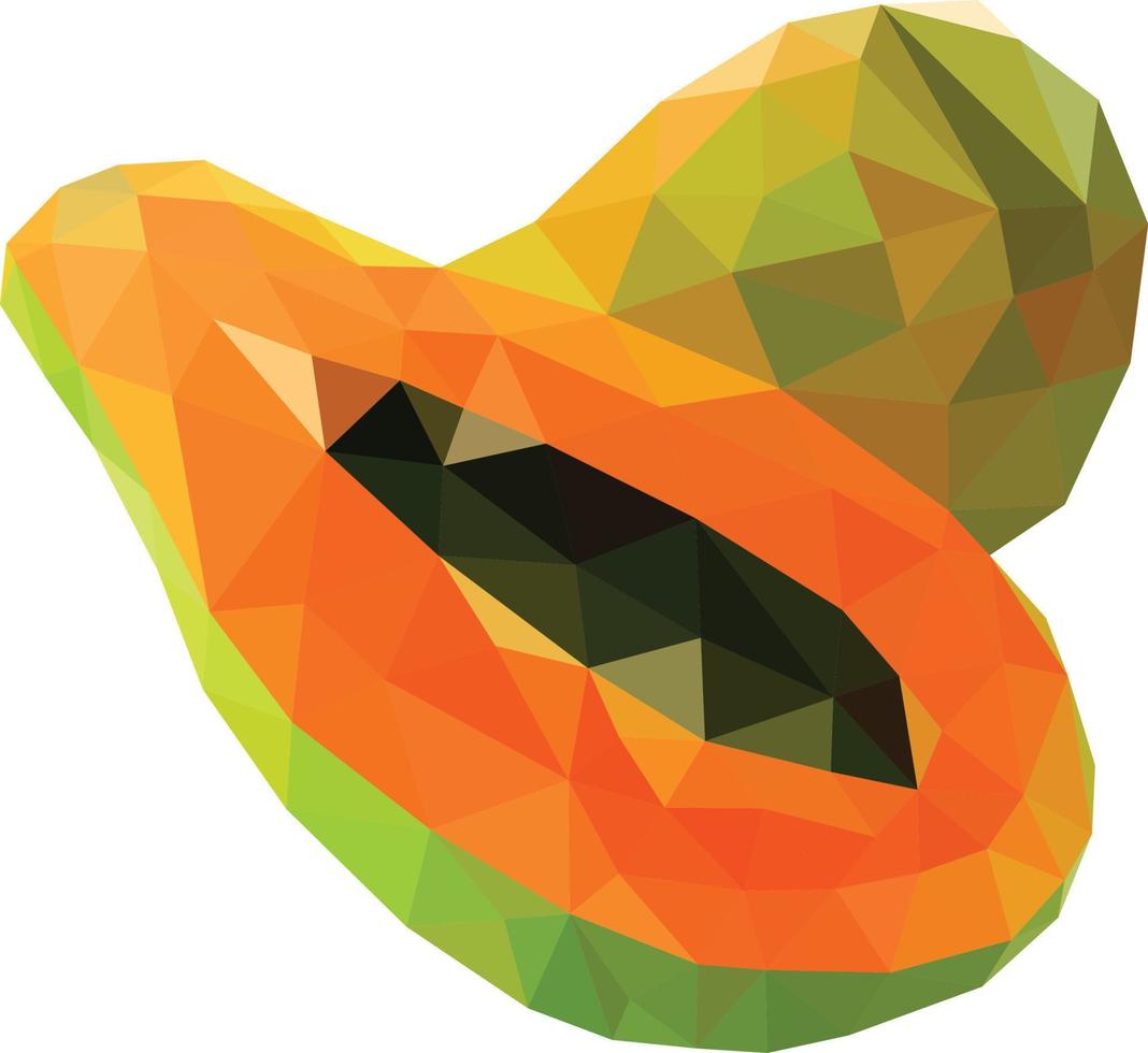 arte de vector de baja poli de papaya