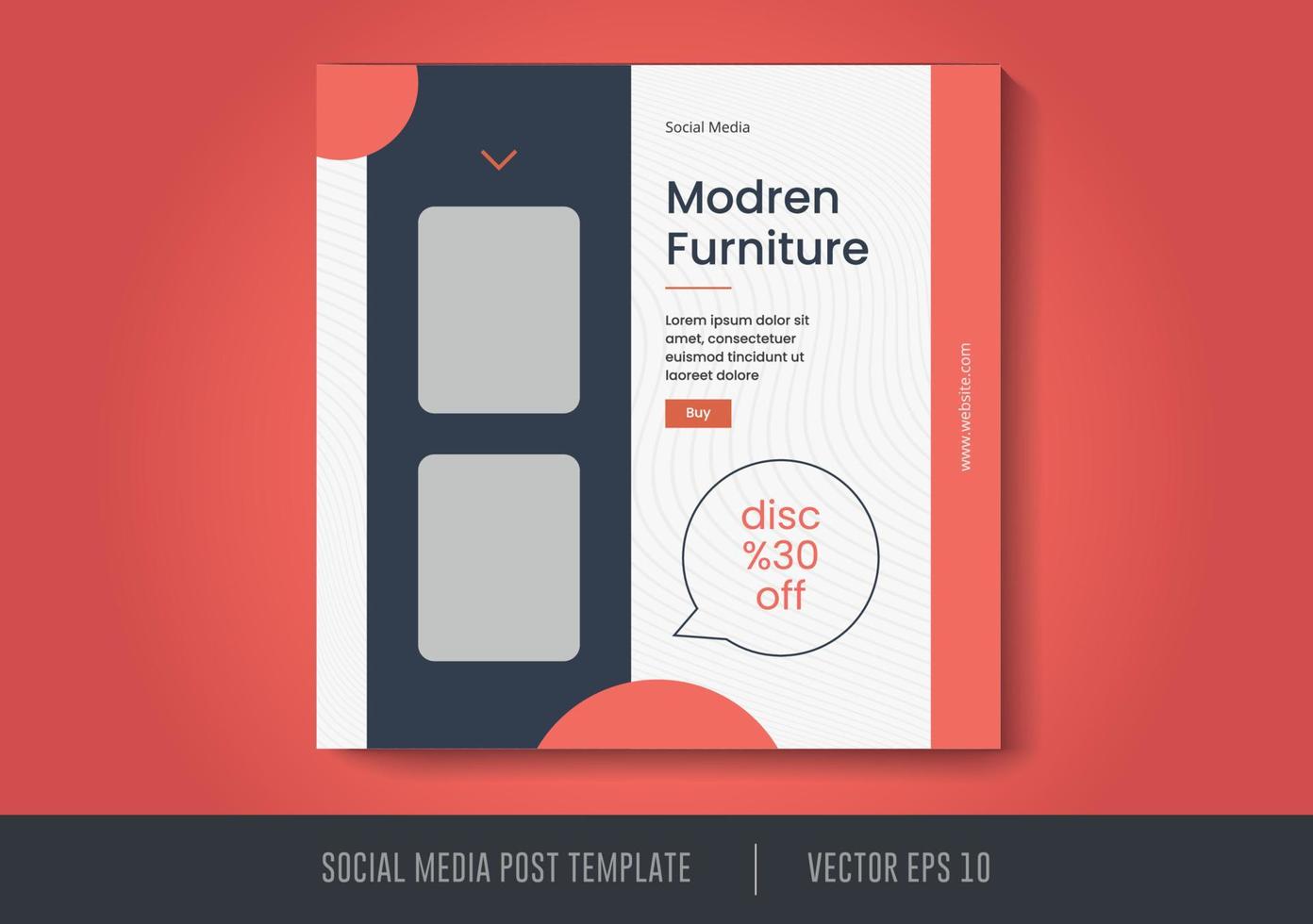 Home furniture social media post template banner vector