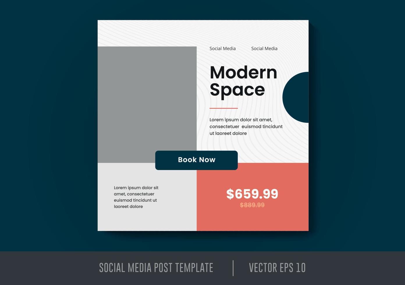 Home furniture social media post template banner vector