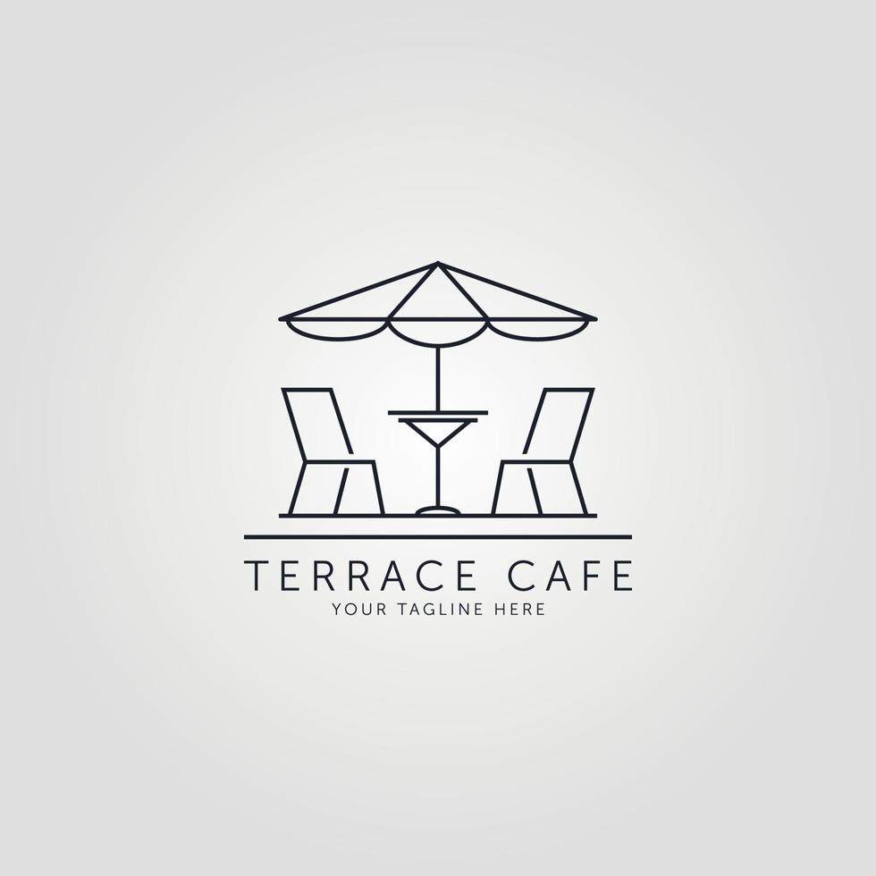 terrace icon line art logo vector minimalist illustration design