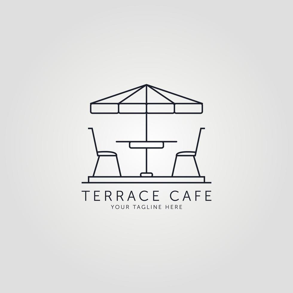 diseño de ilustración minimalista de vector de logotipo de arte de línea de icono de terraza