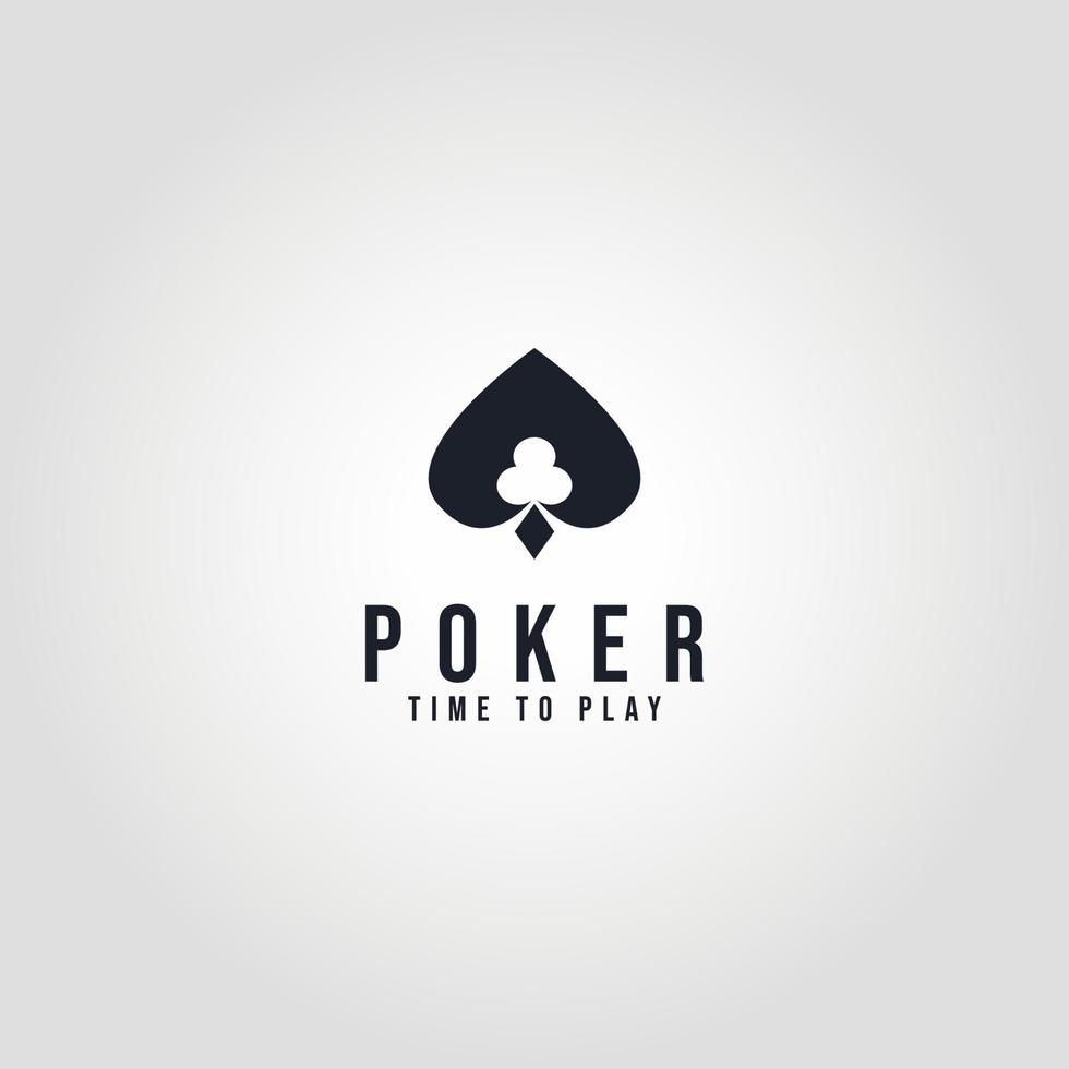 diseño del logotipo del club de póquer para negocios de casino, apuestas, juegos de cartas, especulaciones, etc. vector