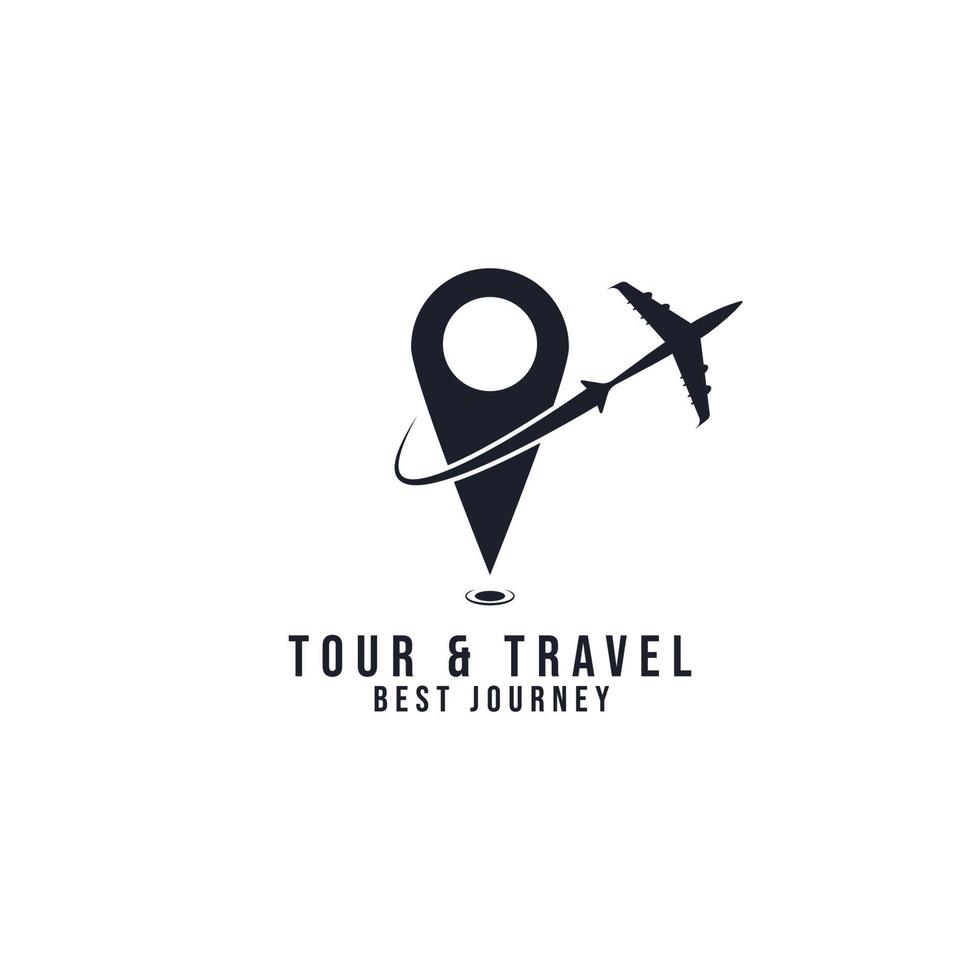 plantilla de logotipo vectorial de agencia de viajes. plantilla de logotipo de vacaciones. ubicación en el concepto de logotipo de mapa vector