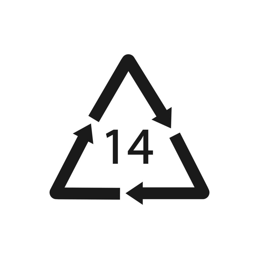 Battery recycling symbol 14 CZ . Vector illustration