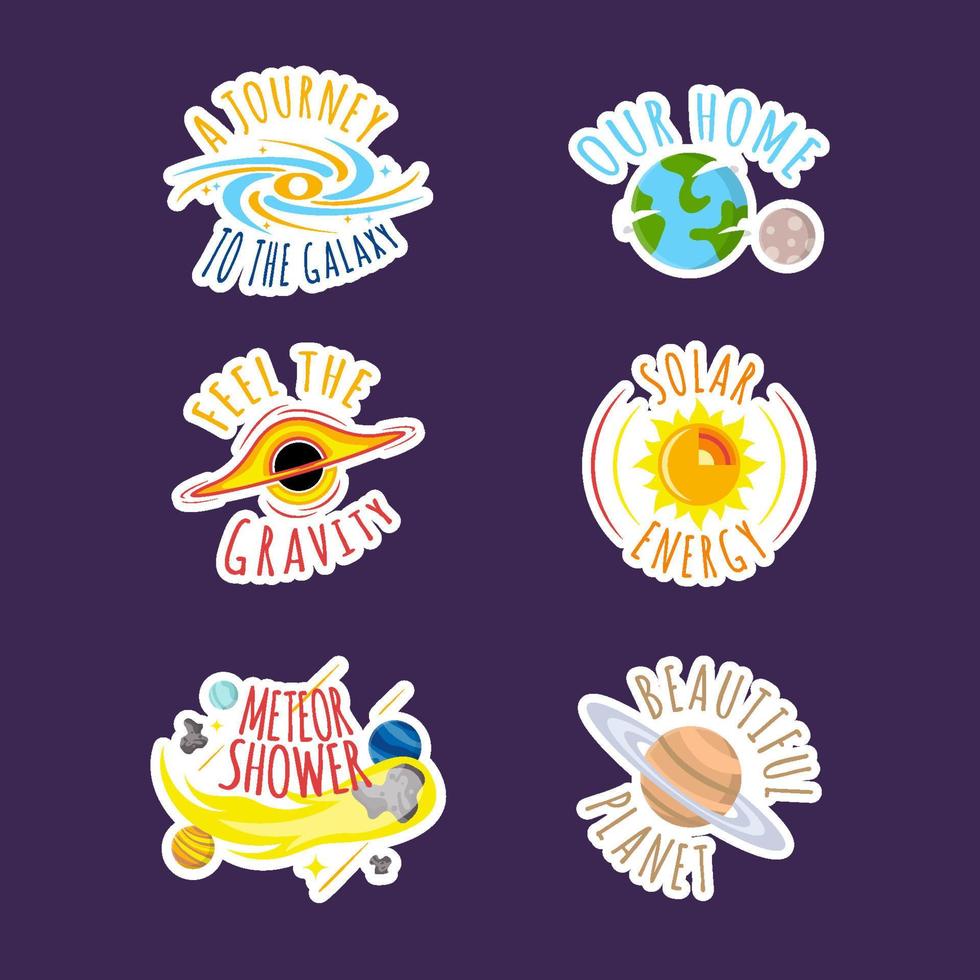 Celestial Bodies Sticker Collection vector