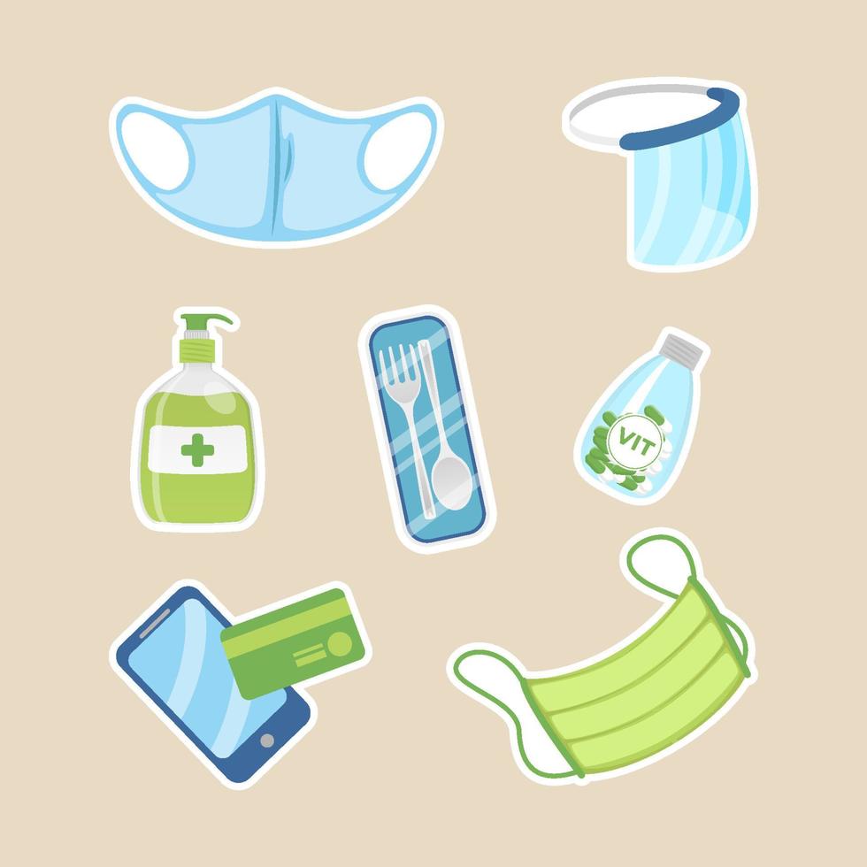 New Normal Sticker Collection vector