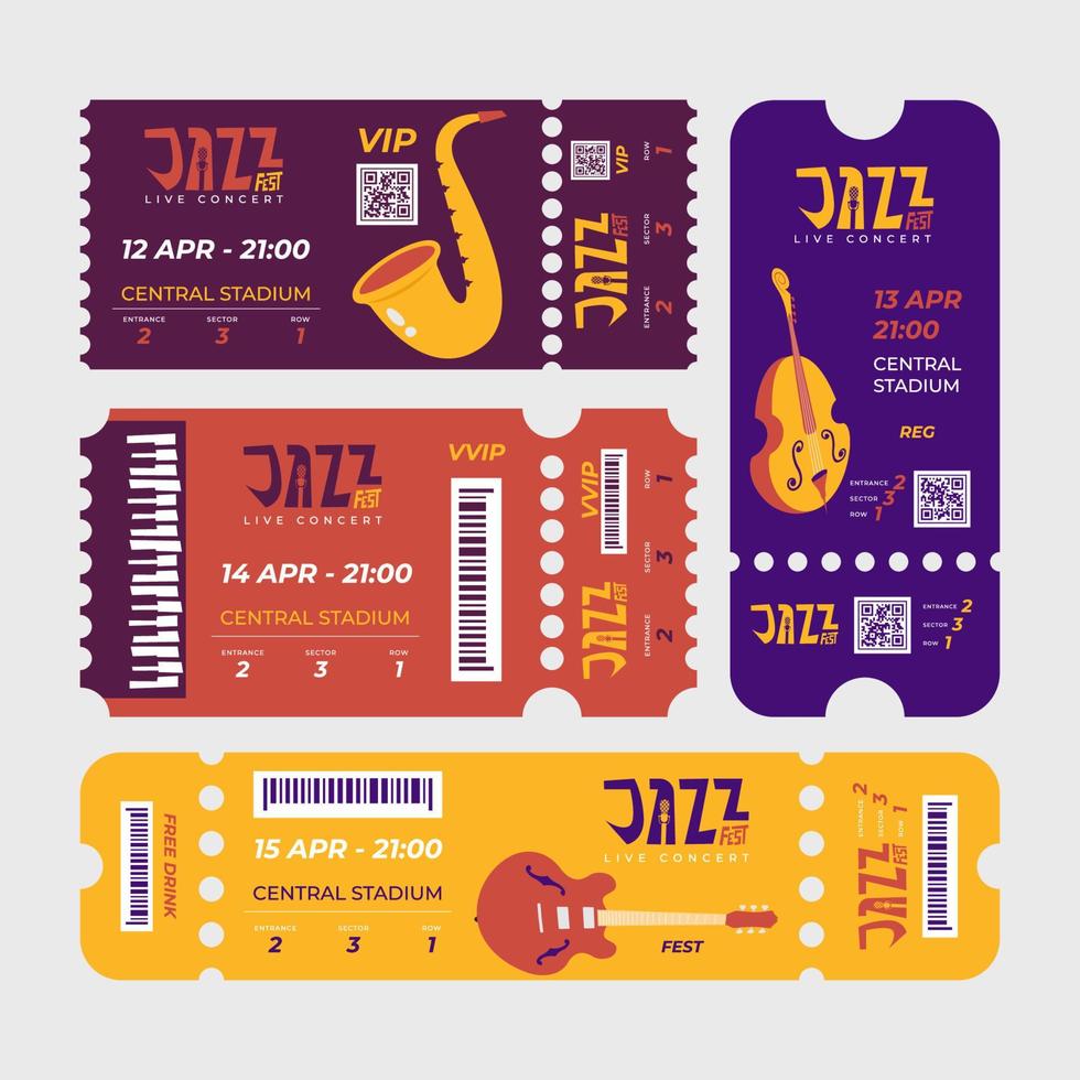 Jazz Music Festival Tickets vector