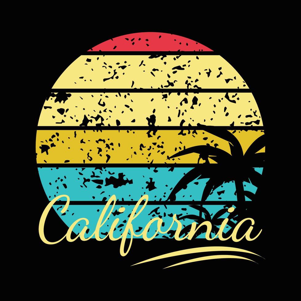 diseño de camiseta de california vector