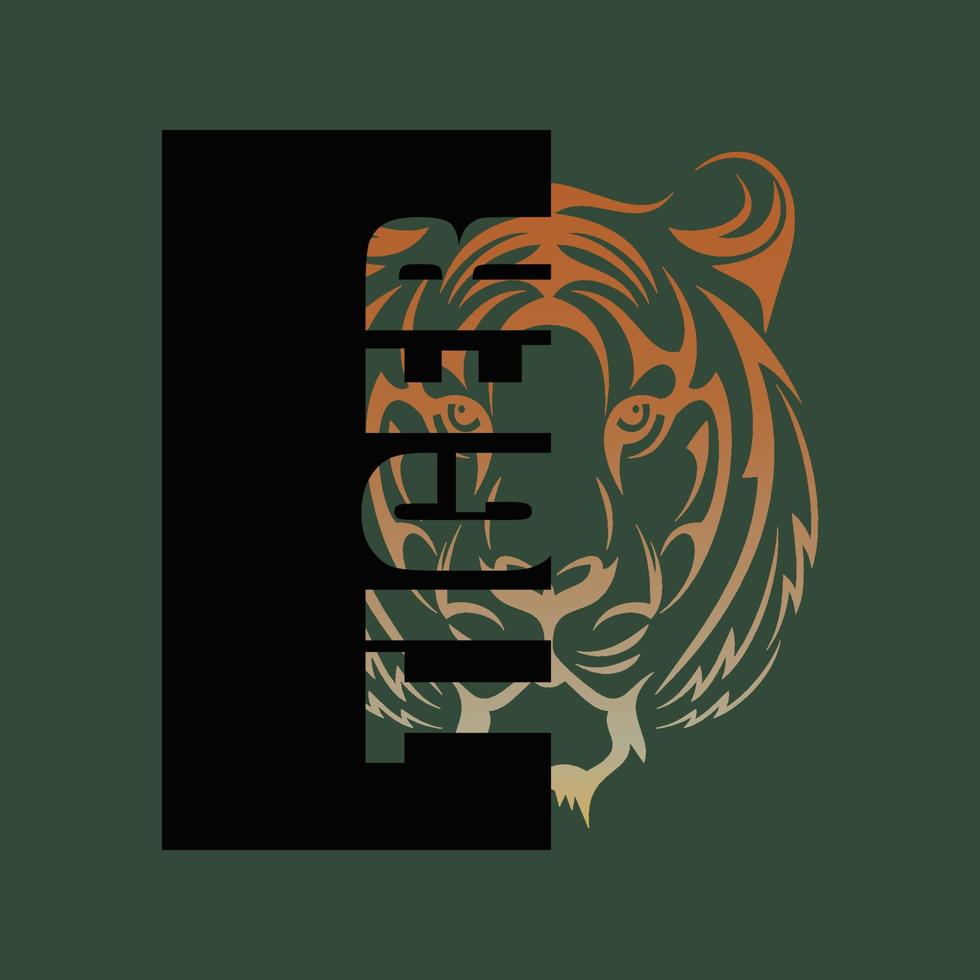 diseño de camiseta de tigre salvaje vector