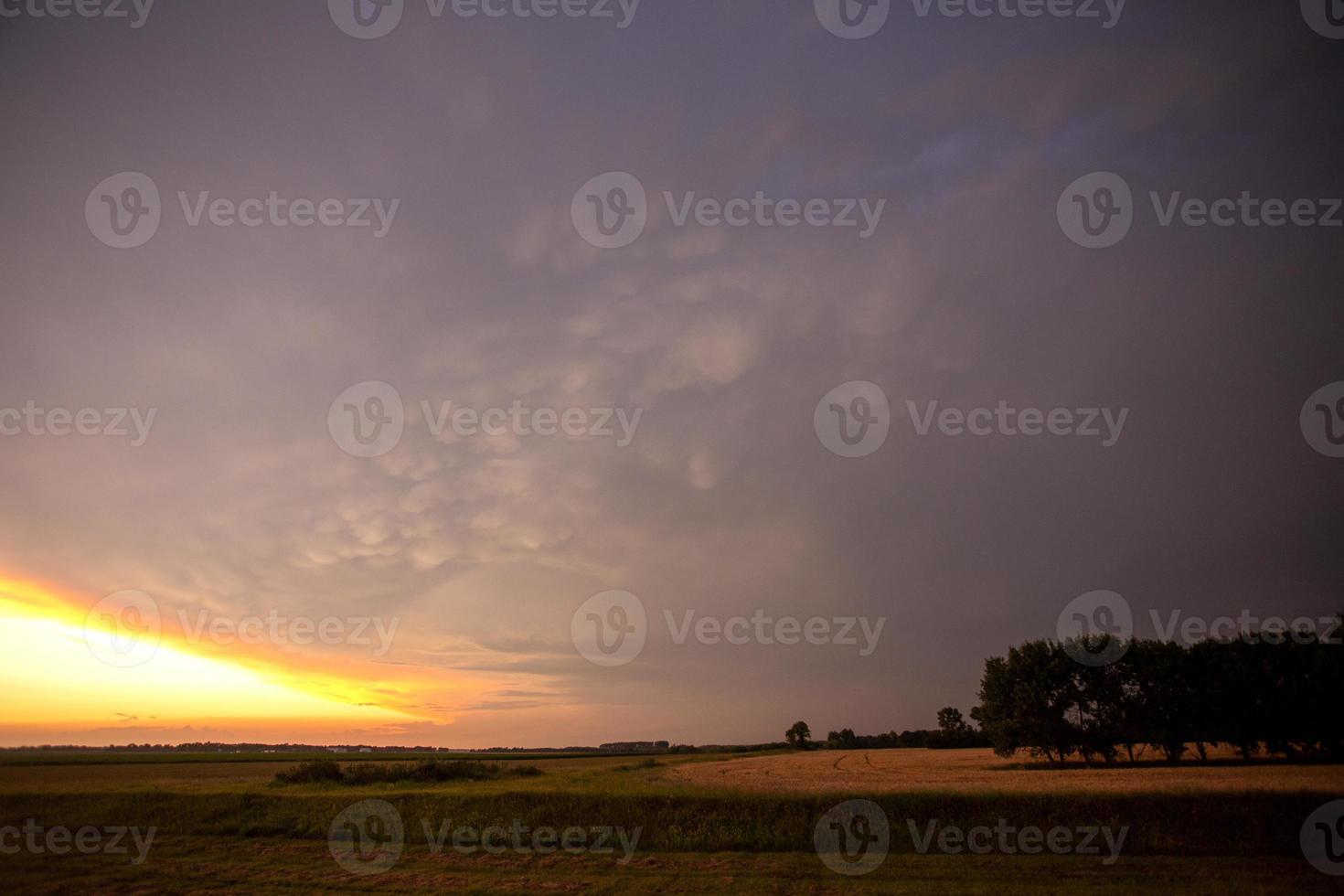 Prairie Storm Clouds Sunset photo