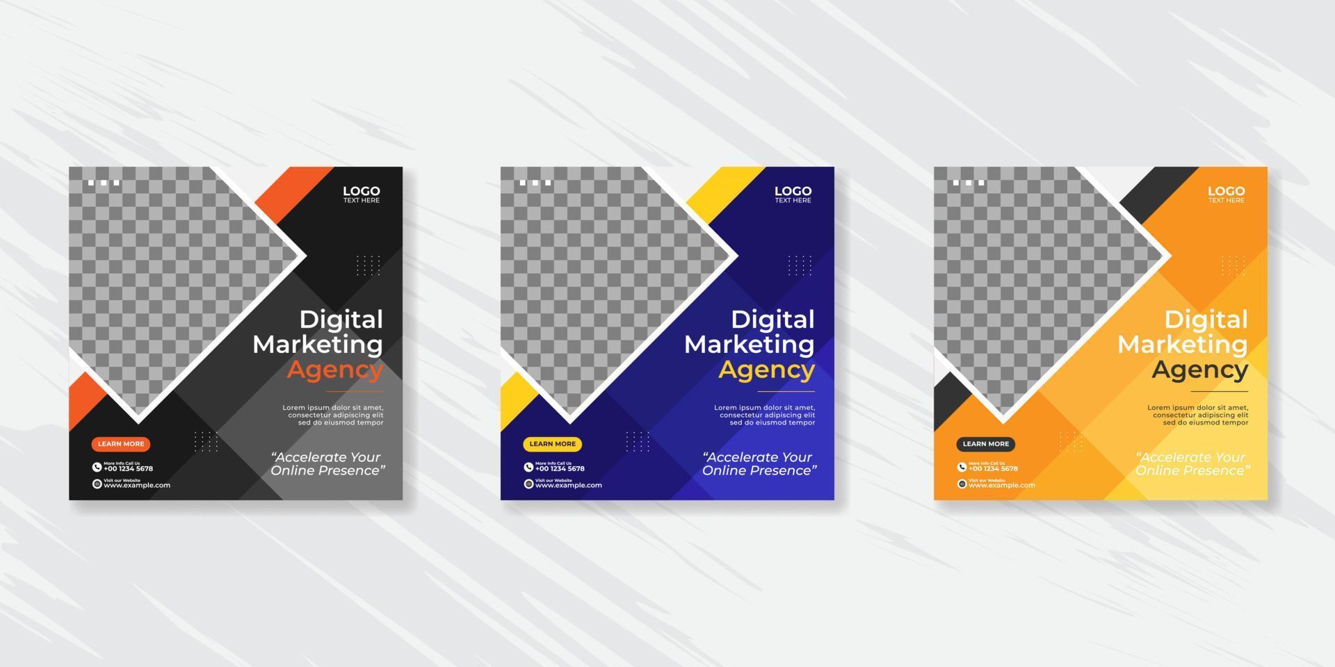 Digital business marketing social media post template. vector