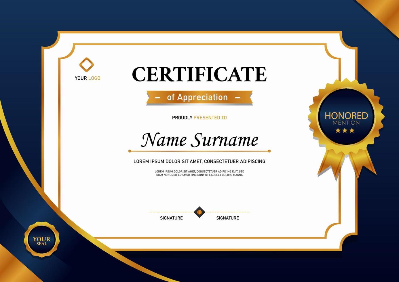 Modern Certificate Template vector