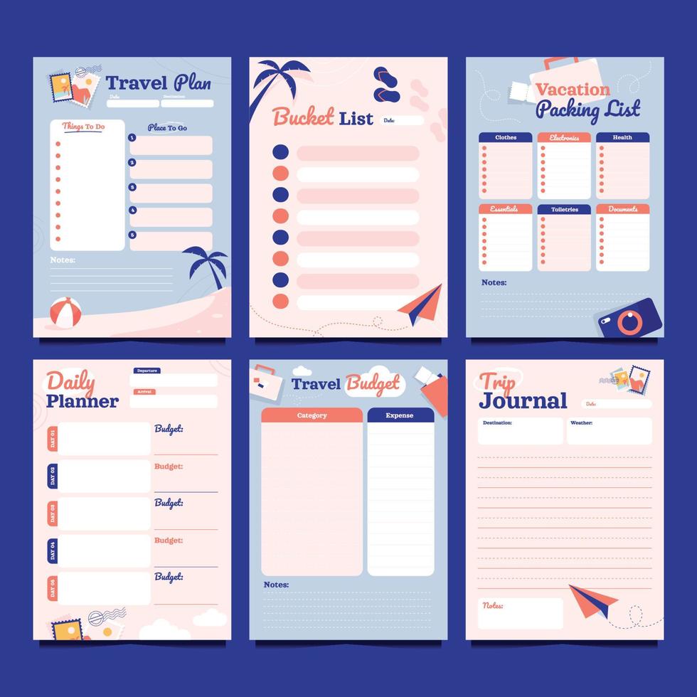 Travel Journal Template 5184163 Vector Art At Vecteezy