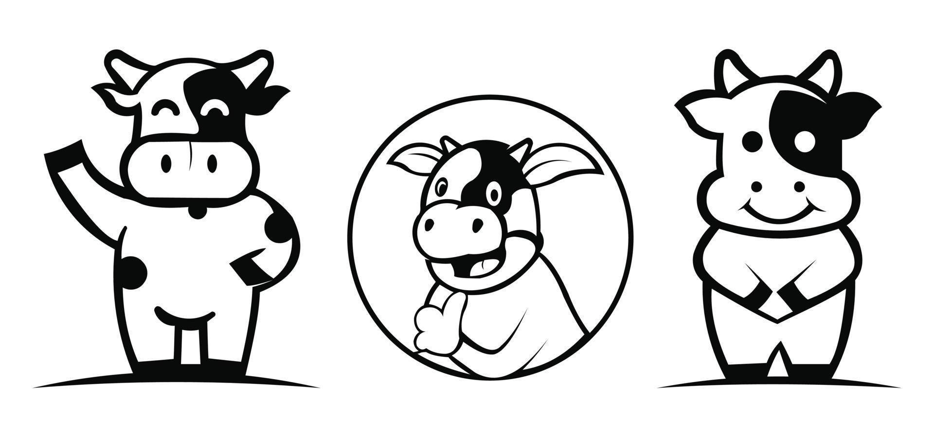 cartoon cow logo vector mascot,Fat cow cartoon icon, vector illustration