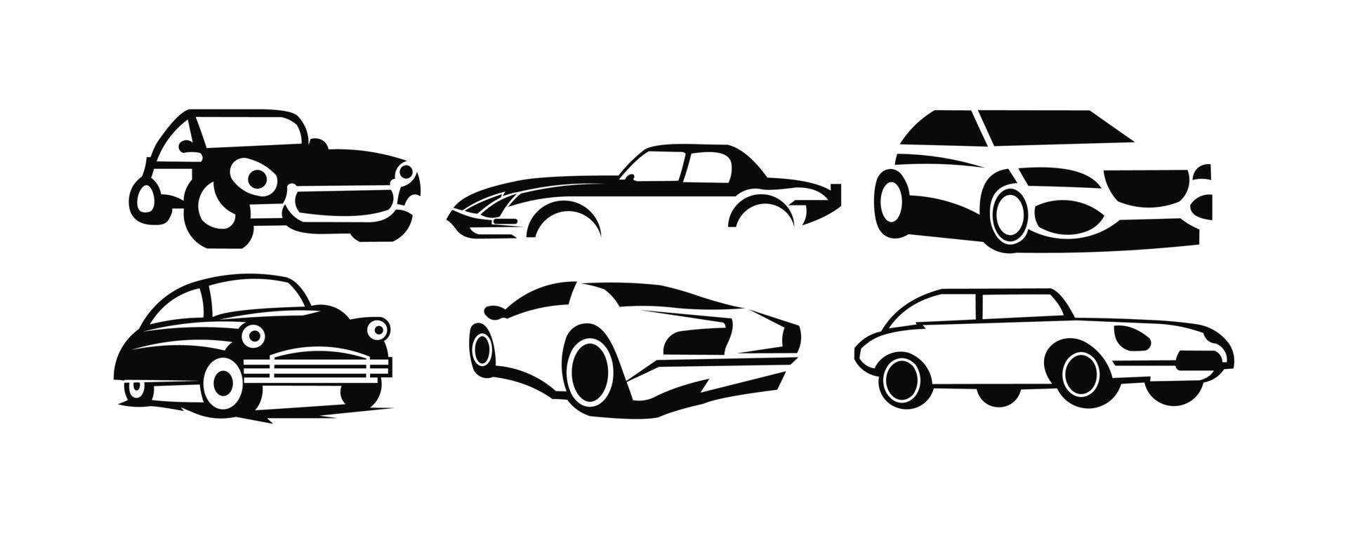 Car symbol logo template, stylized vector silhouette