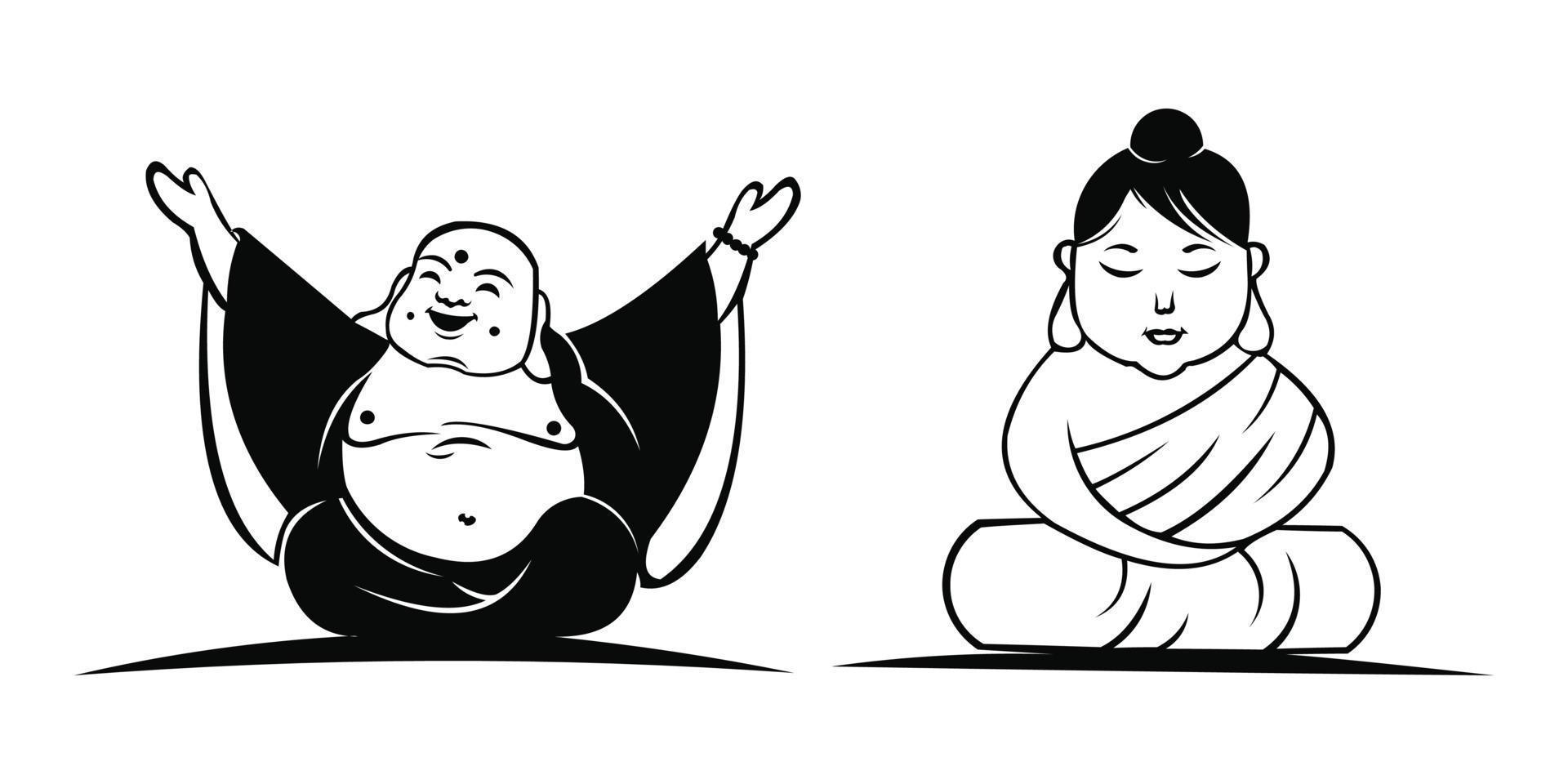 Buddha statue vector icon, filled flat sign for mobile concept and web design, Buddha in meditation
