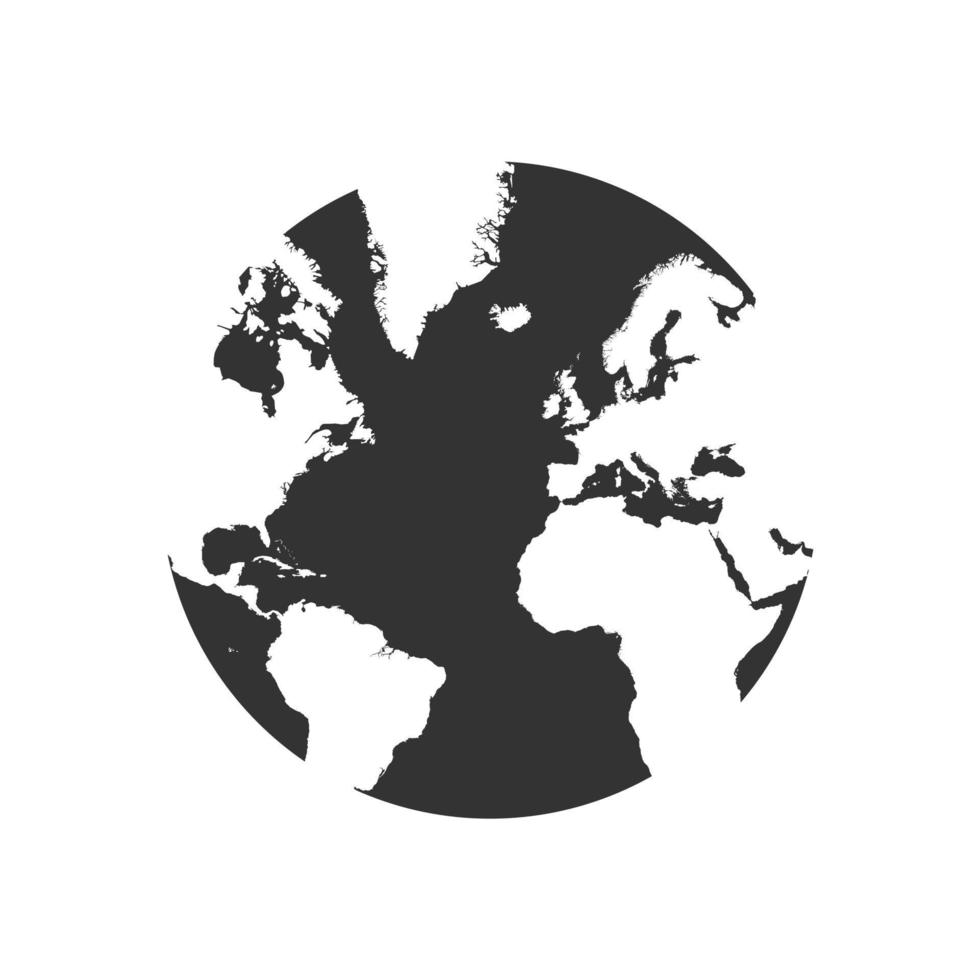 Vector Illustration of Black Globe With Map 5184209 Vector Art at Vecteezy