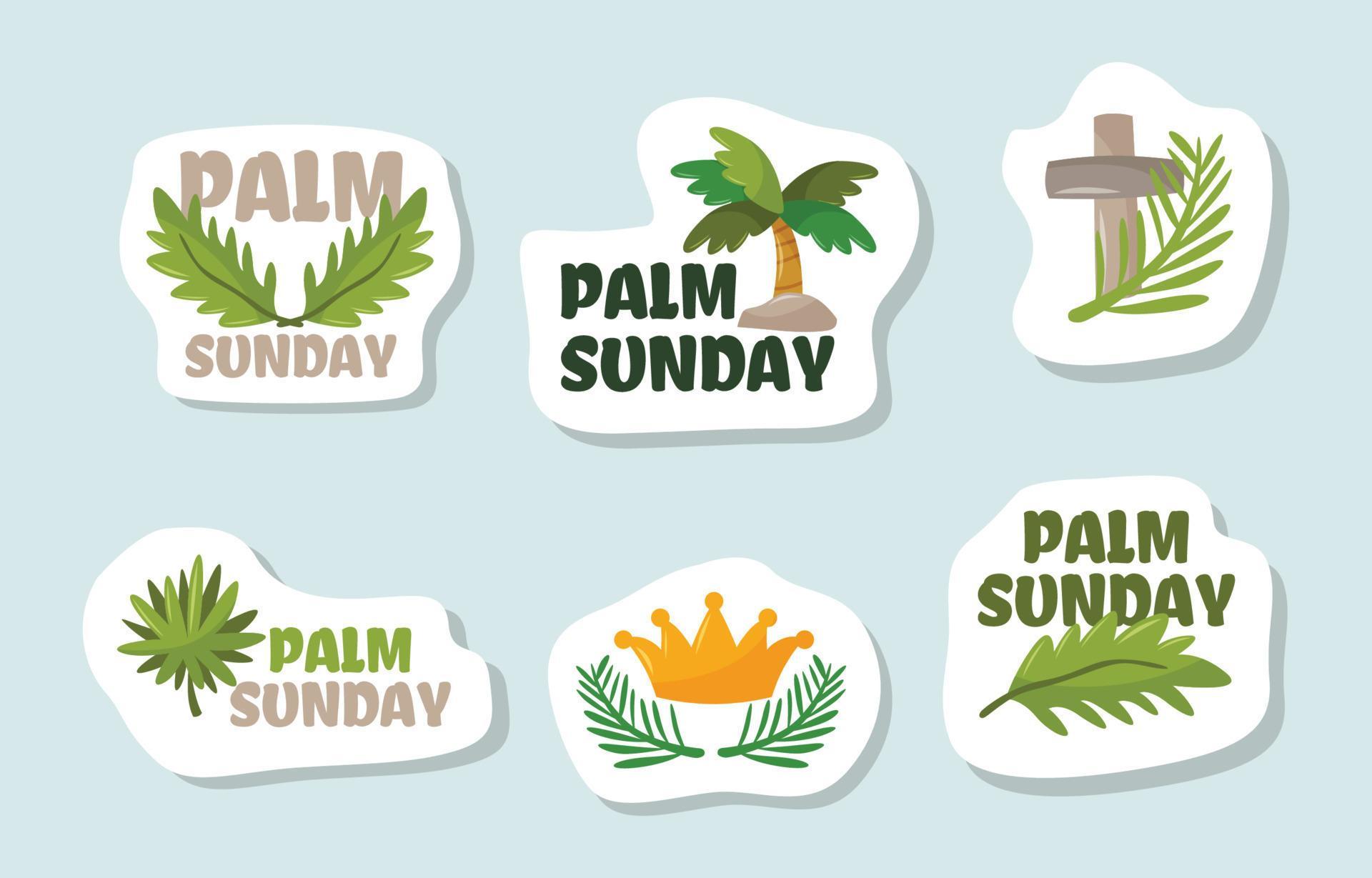 Happy Palm Sunday Vector Sticker 5184323 Vector Art at Vecteezy