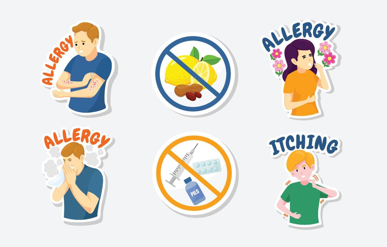 Allergy Concept Sticker vector