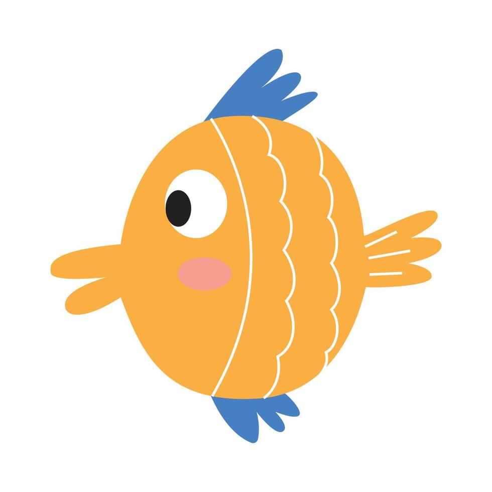 Creative vector illustration of a yellow fish