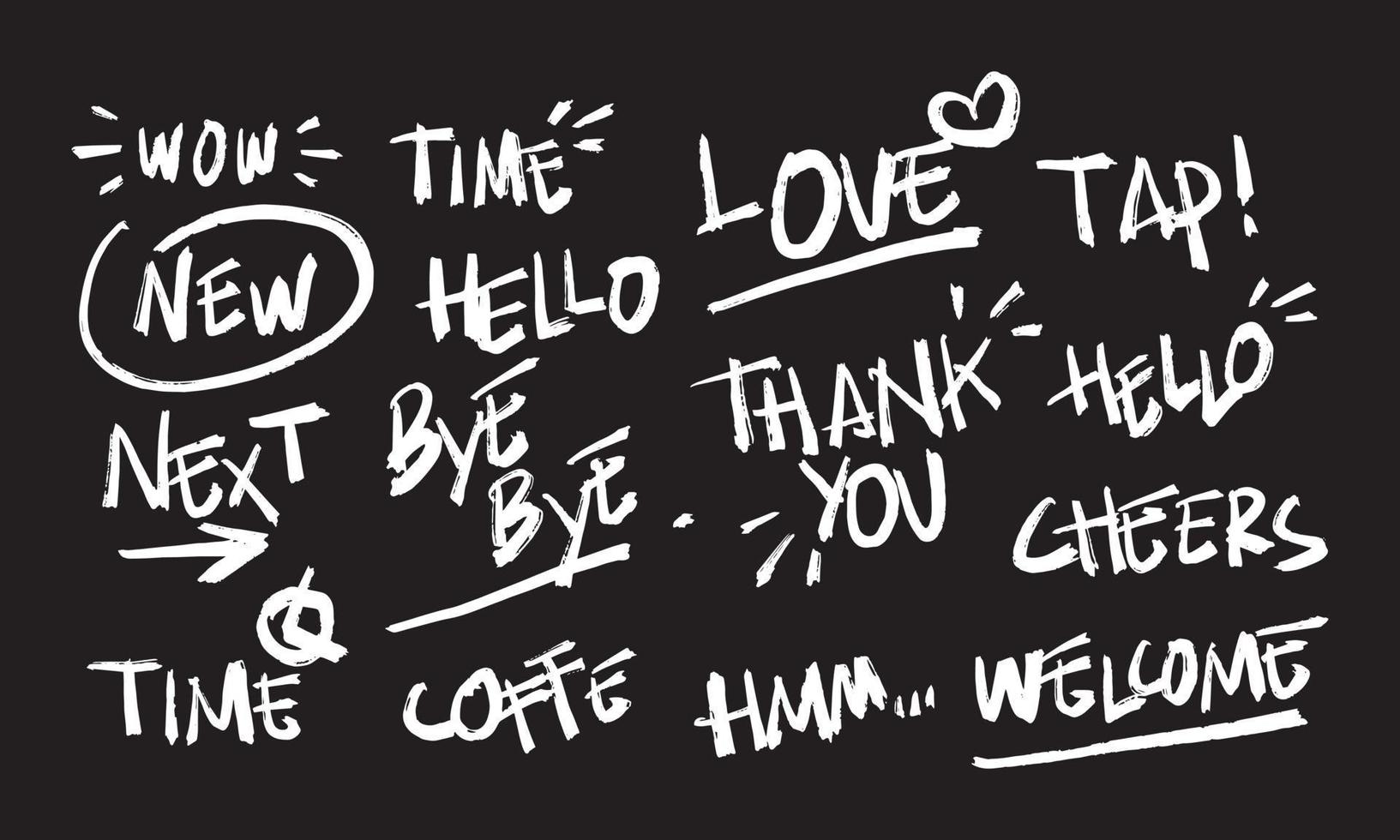 Handwritten text of the greeting words vector