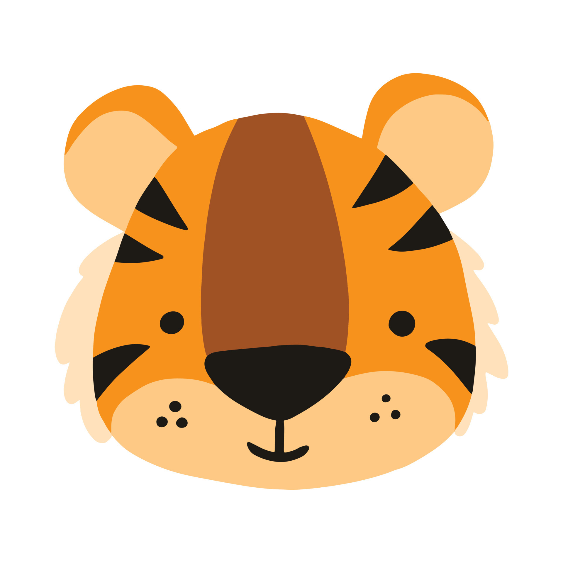 A wildlife animal illustrated in a cute style. The tiger head. 5184414 ...