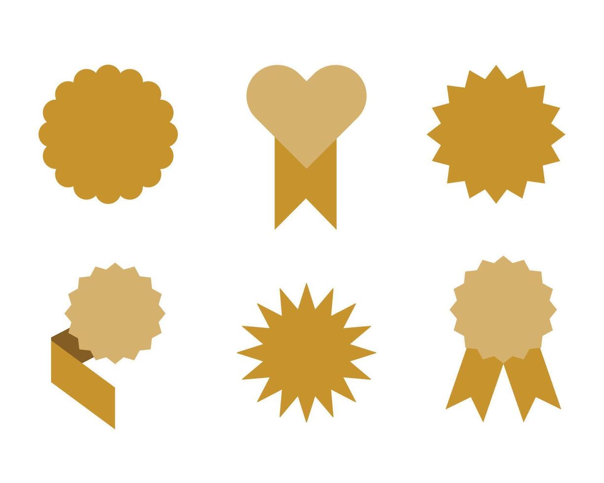 Set of blank insignia collections in golden. vector