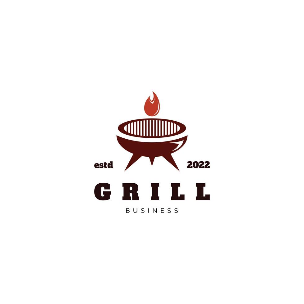 Grill icon logo design inspiration vector