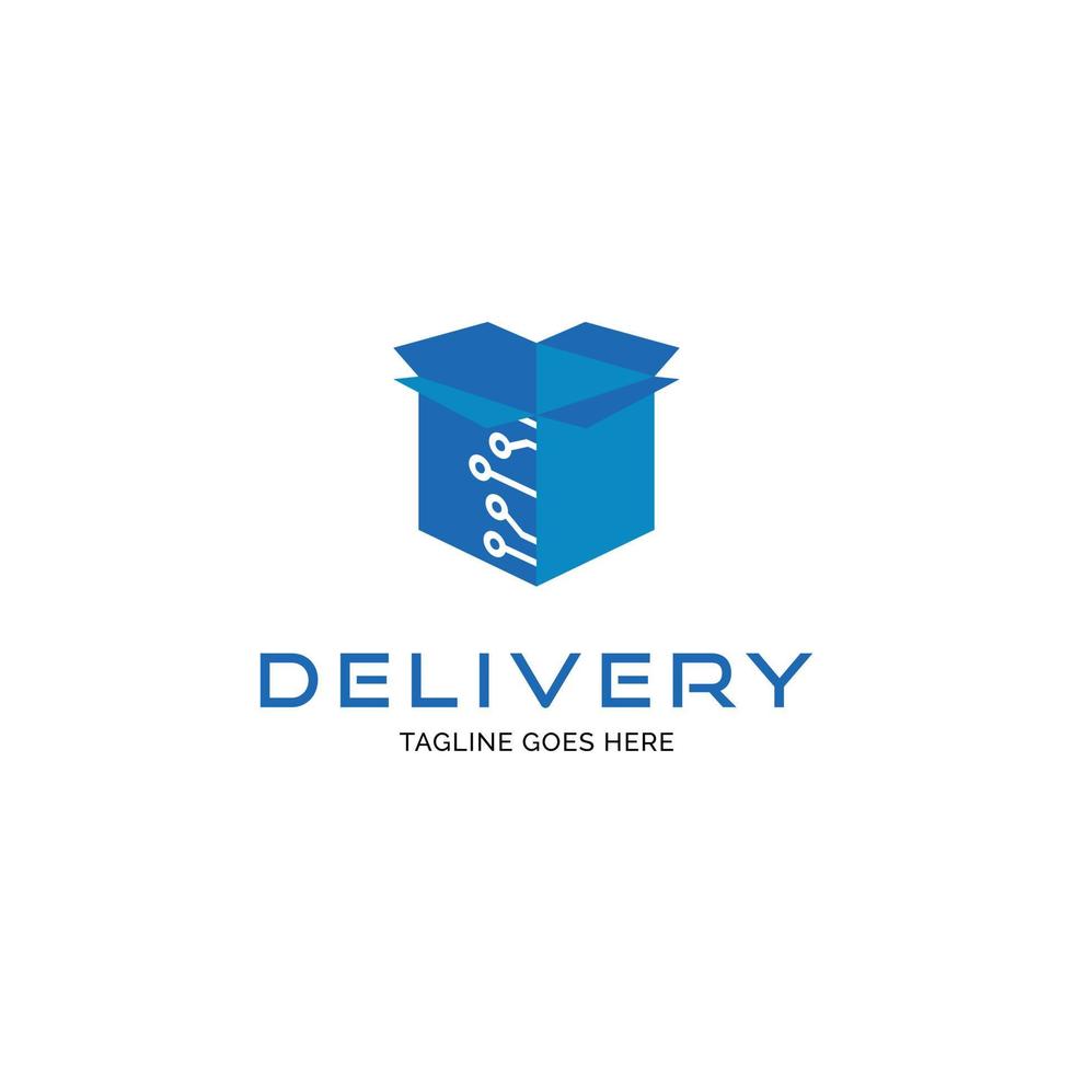 Delivery package technology logo design inspiration vector