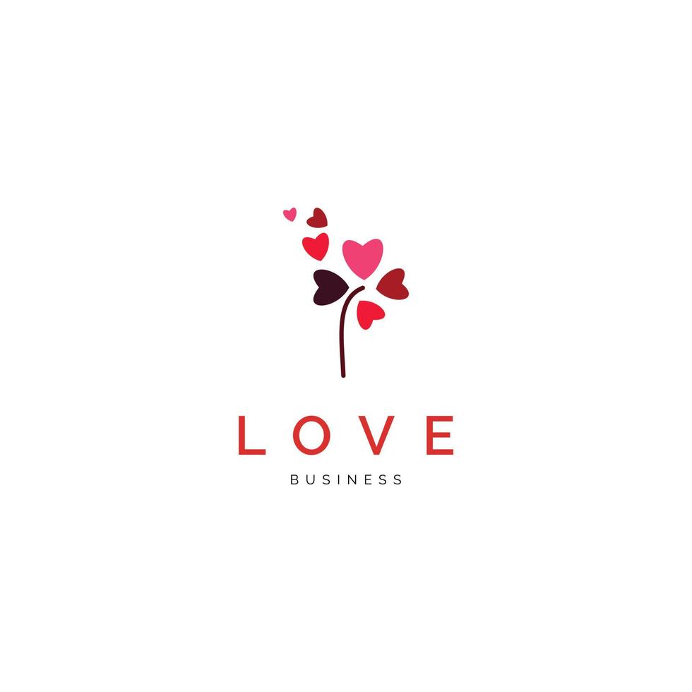 Dandelion flower shape of love icon logo design inspiration vector