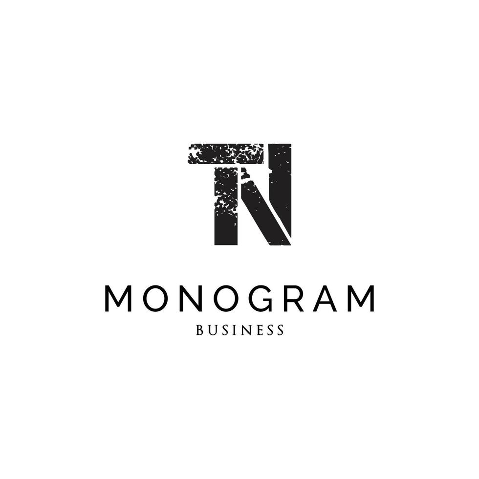 Initial letter TN monogram logo design inspiration vector