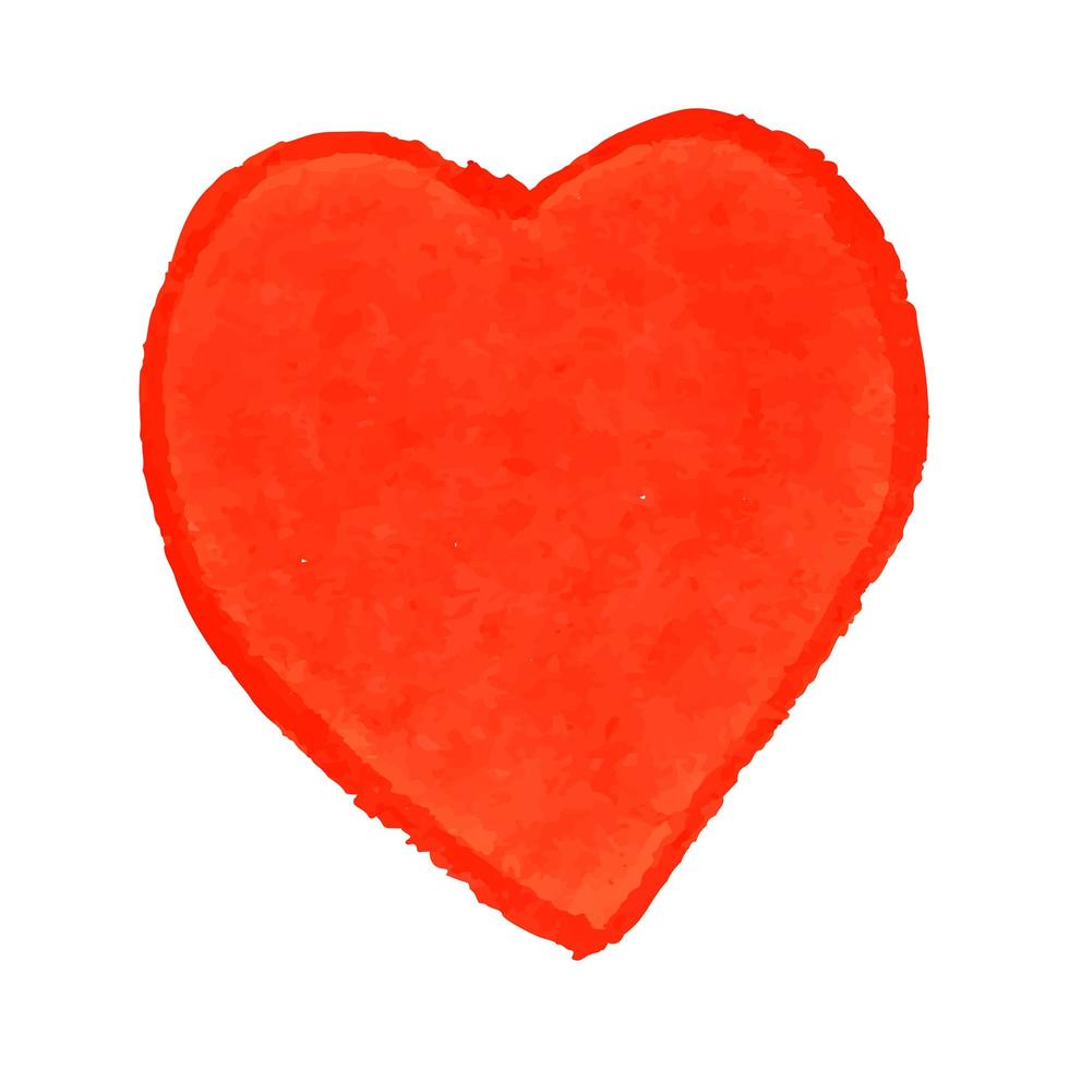 Illustration of heart shape drawn with red colored chalk pastels vector