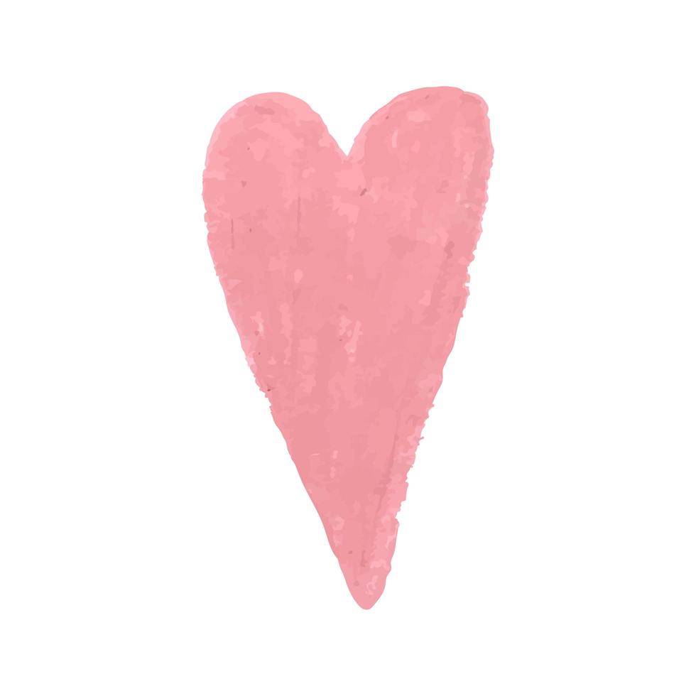 Illustration of heart shape drawn with pink colored chalk pastels vector