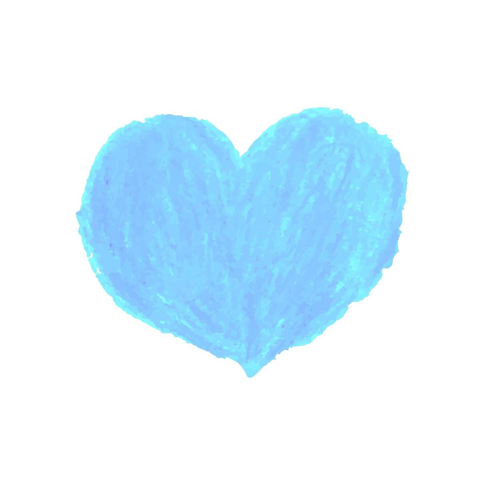 Illustration of heart shape drawn with blue colored chalk pastels vector