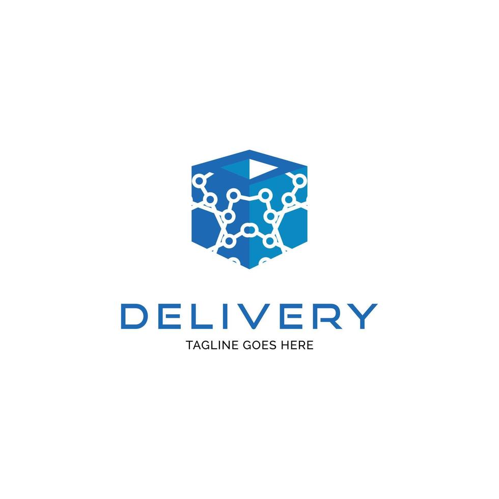 Delivery package technology logo design inspiration vector