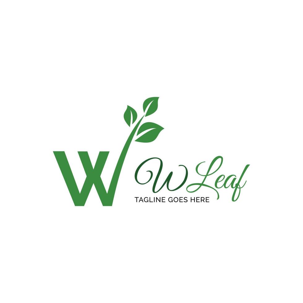 Initial letter W leaf logo design inspiration vector