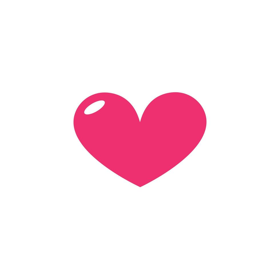 Valentines day isolated pink heart with glare vector illustration ...