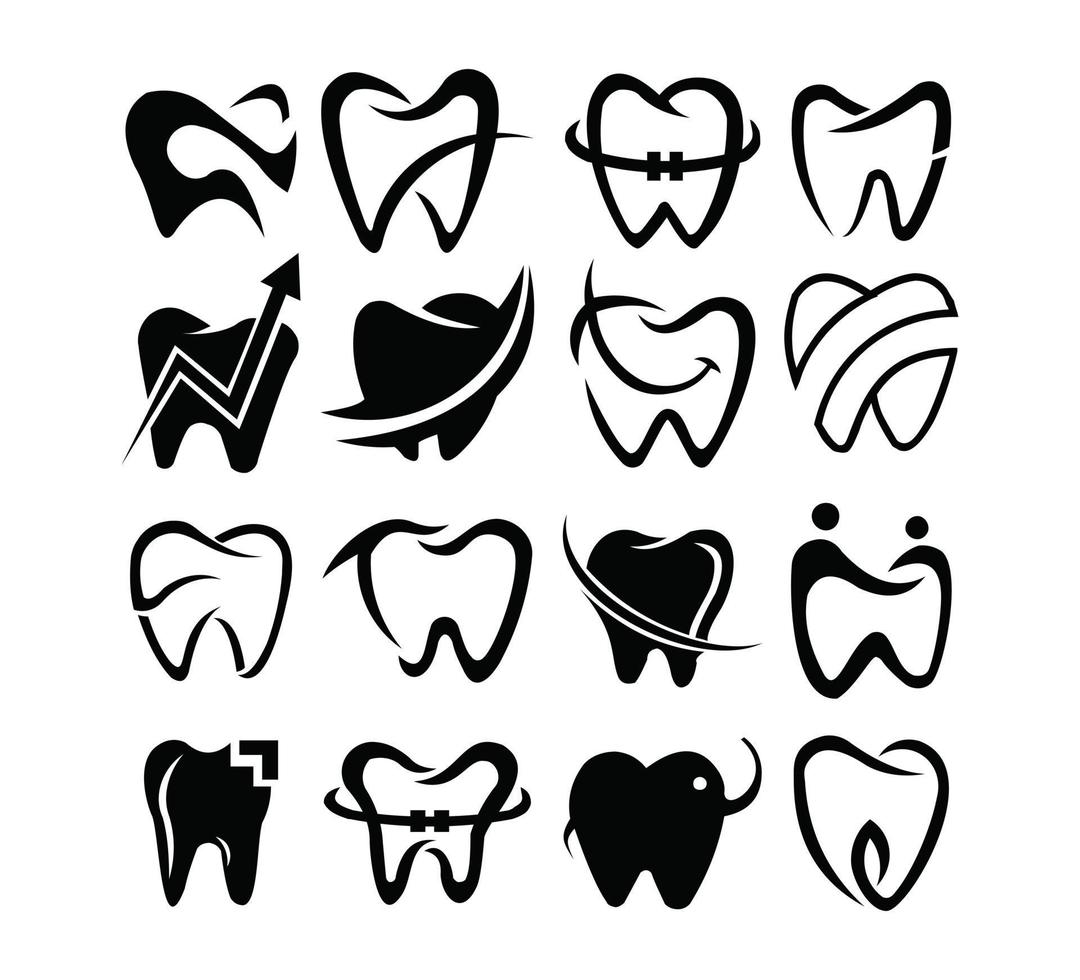 vector de diseño de logotipo de abolladura. concepto de logotipo de clínica dental