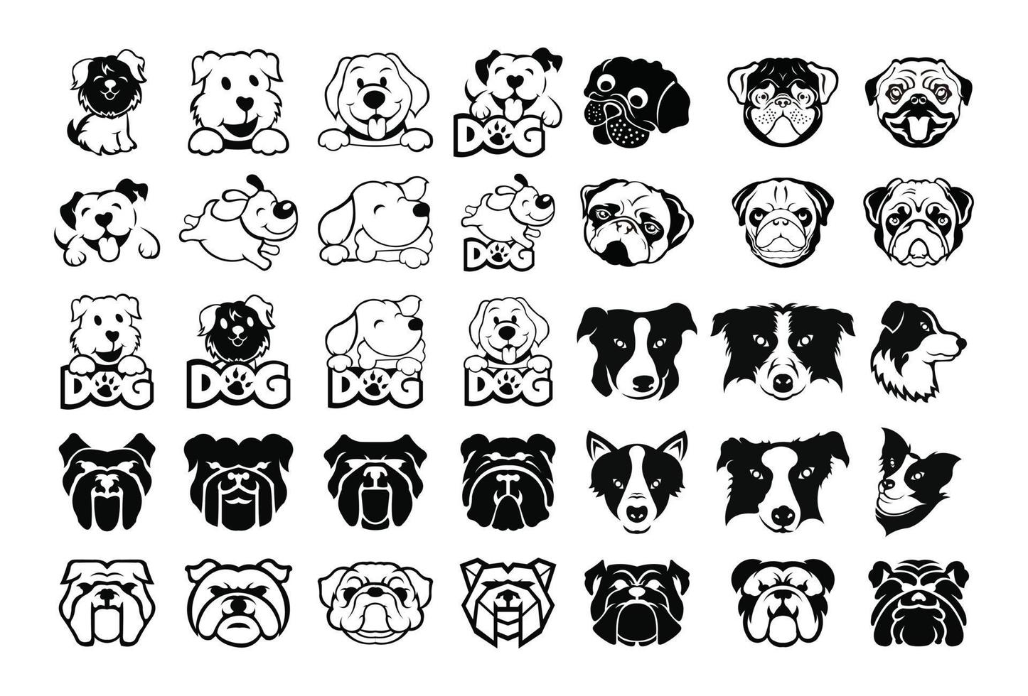 icono de cabeza de perro. cara de perro cabeza de dibujos animados. concepto de logotipo de perro. inspiración logo diseño cabeza perro vector