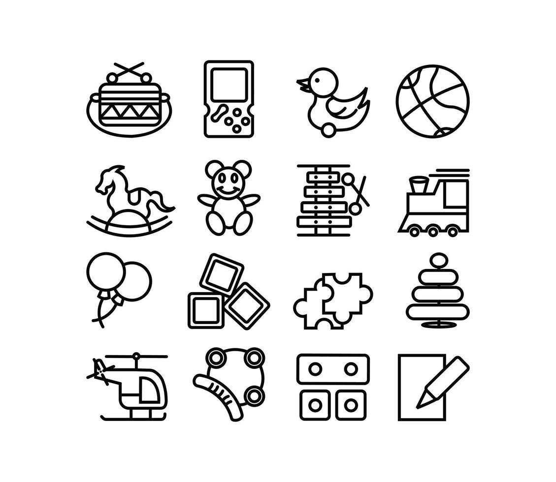 Baby toys line icon, Outline symbol kid plaything for games to design for the design of children