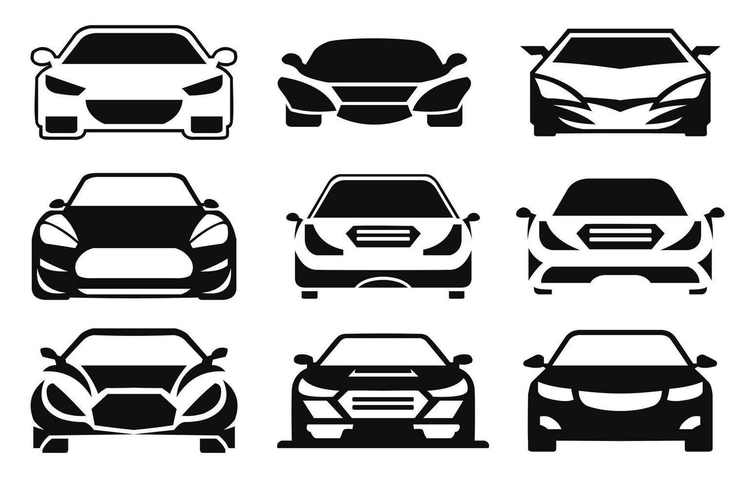 Car symbol logo template, stylized vector silhouette