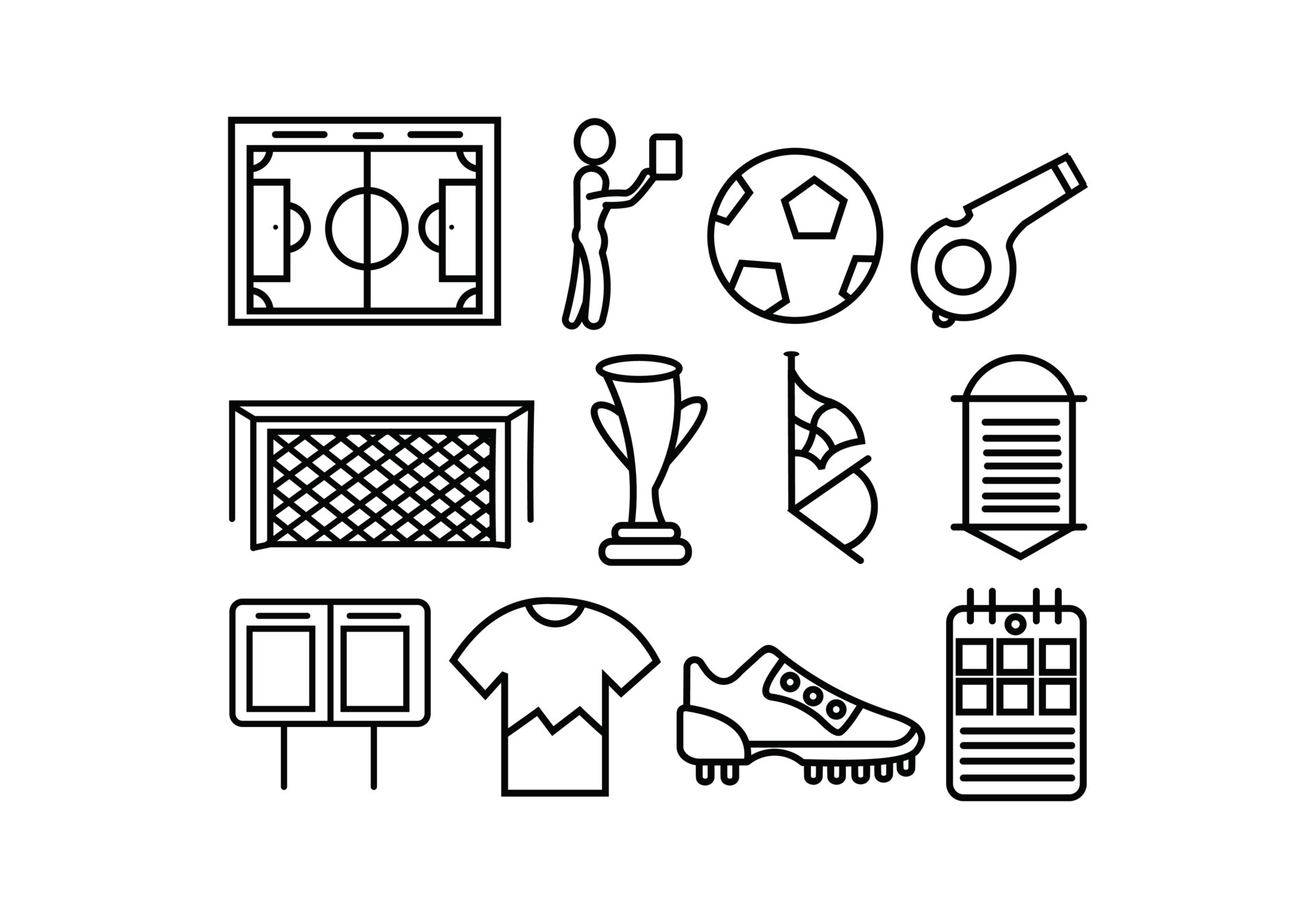 football icon set trendy and modern, football symbol for icon simple