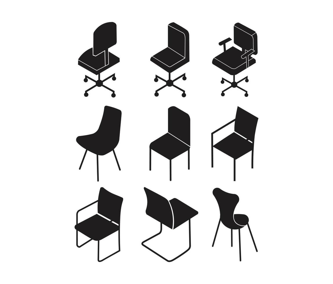 icono de silla de oficina logotipo plano, icono de vector de silla de oficina símbolo plano moderno y simple