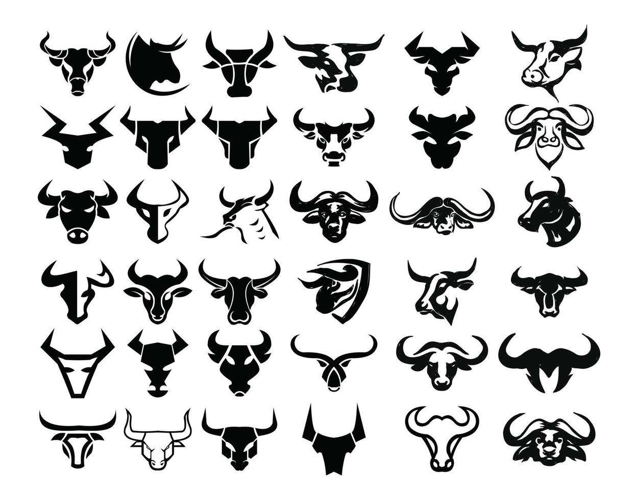 Bull logo, silhouette of a bull, bull vector, buffalo  logo inspiration vector