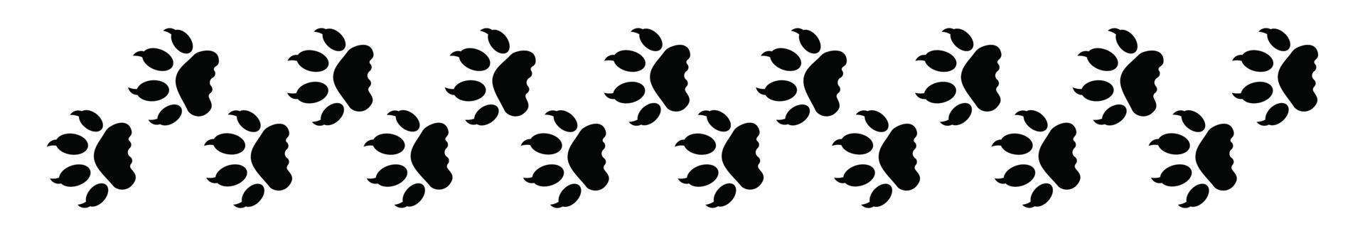 Paw foot trail print of animal ,Different animal paw stock vector icon set.