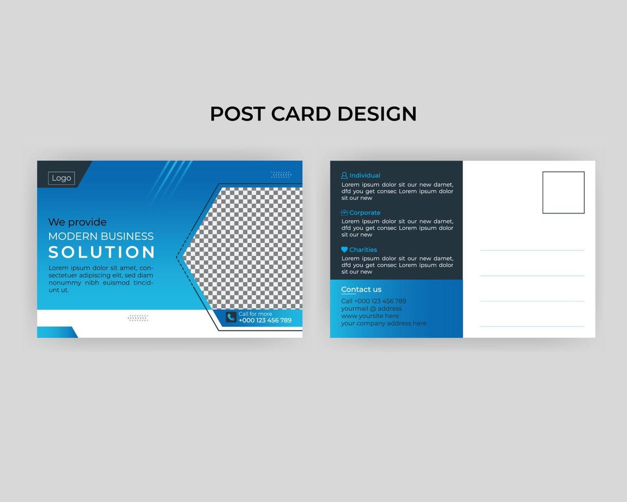 Corporate Professional Business Postcard Design, Event Card Design, Direct Mail EDDM Template, Invitation Card Design vector