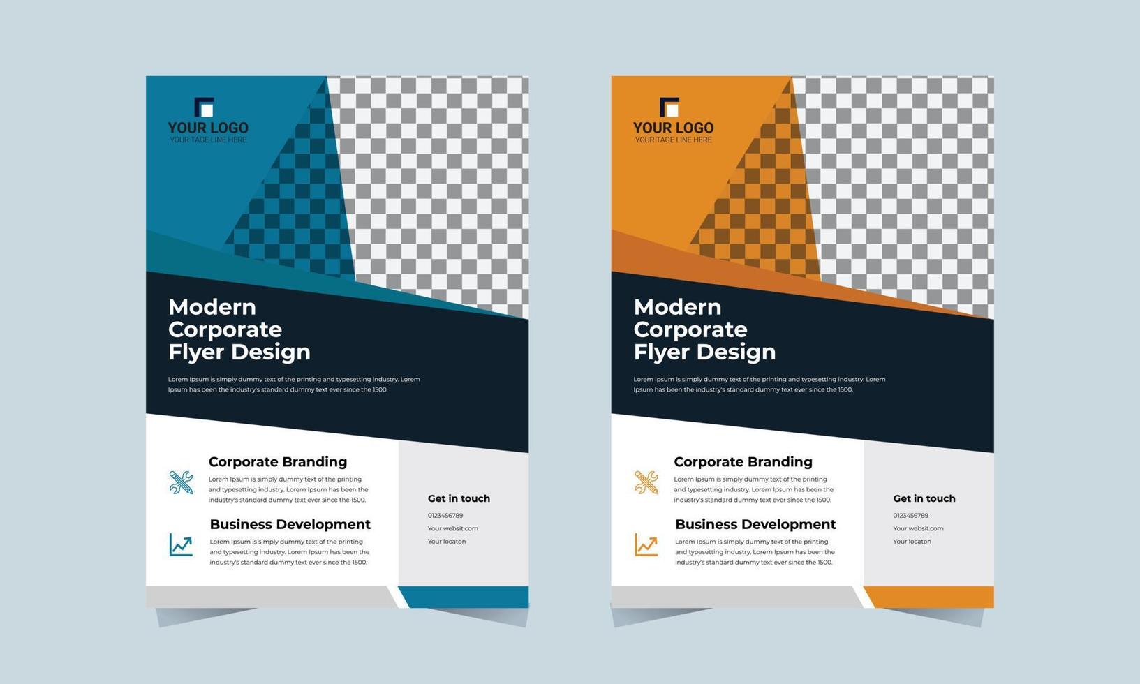 Modern corporative flyer template vector