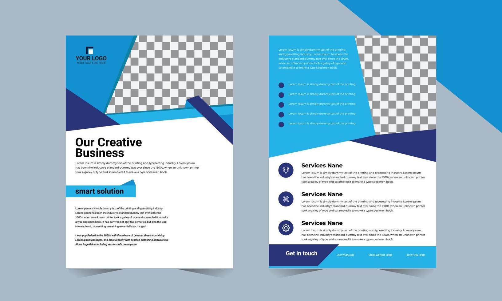 Modern corporative flyer template vector
