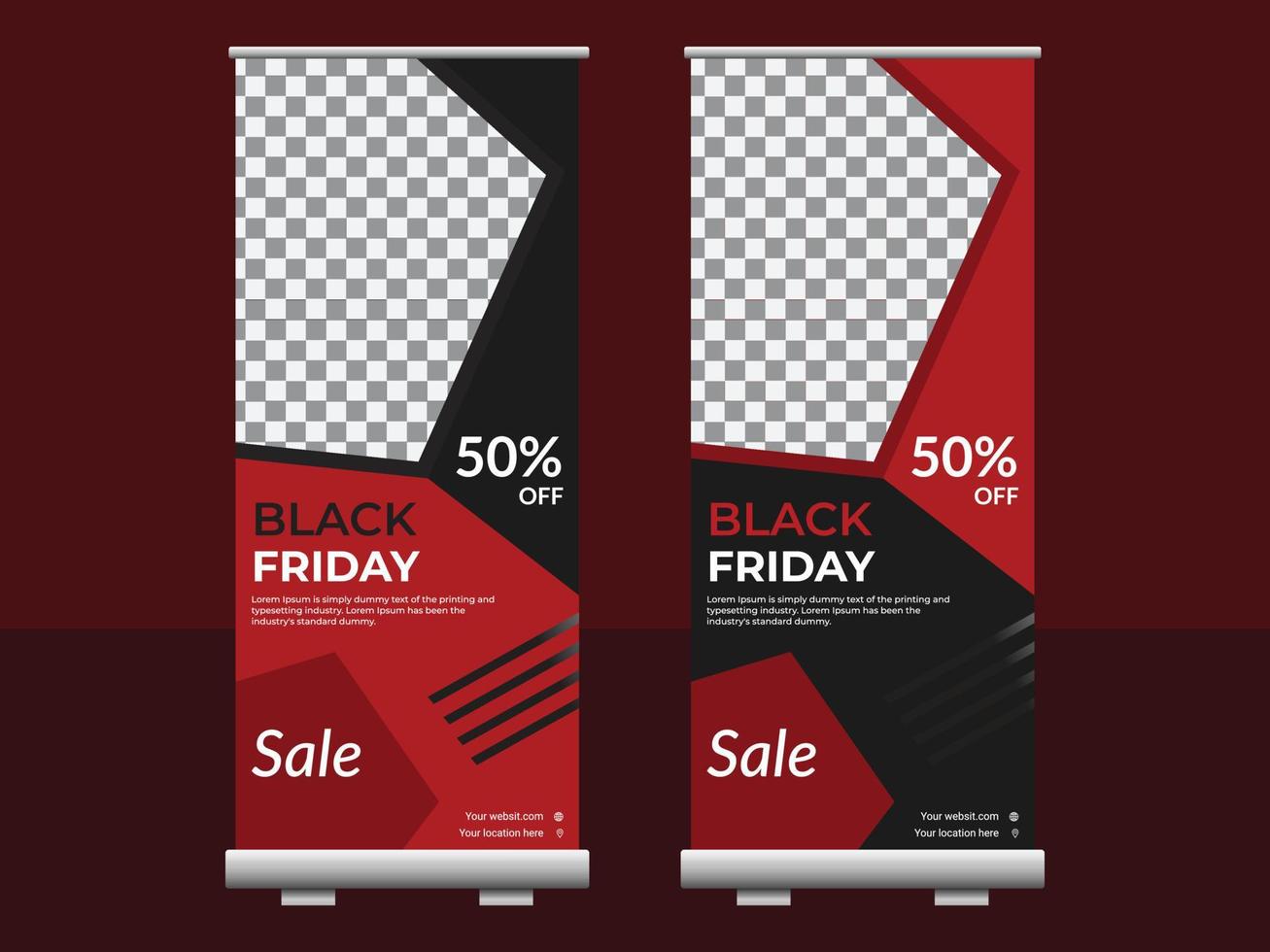 black friday rollup banner vector